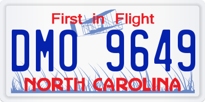 NC license plate DMO9649