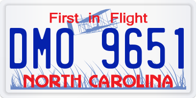 NC license plate DMO9651