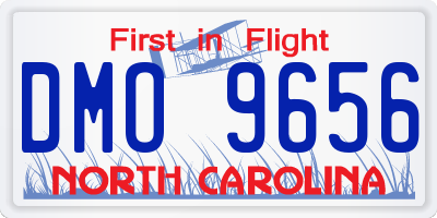 NC license plate DMO9656