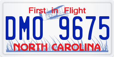 NC license plate DMO9675