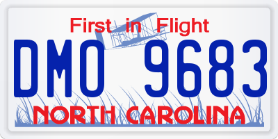 NC license plate DMO9683