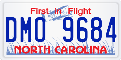 NC license plate DMO9684