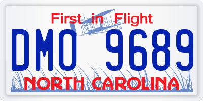 NC license plate DMO9689