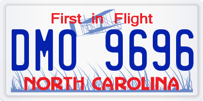 NC license plate DMO9696