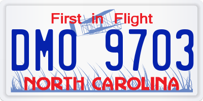 NC license plate DMO9703