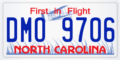 NC license plate DMO9706
