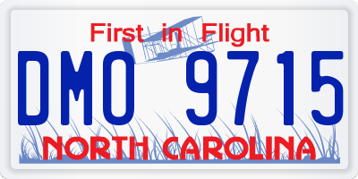 NC license plate DMO9715