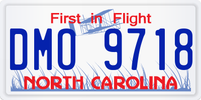NC license plate DMO9718