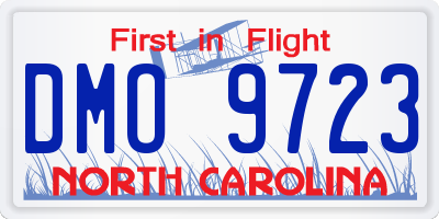 NC license plate DMO9723