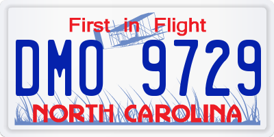 NC license plate DMO9729