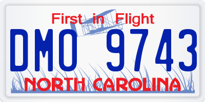 NC license plate DMO9743