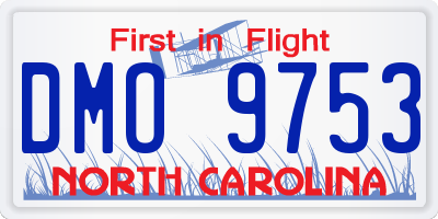 NC license plate DMO9753