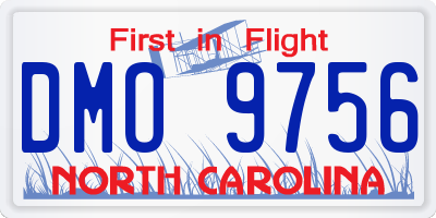 NC license plate DMO9756