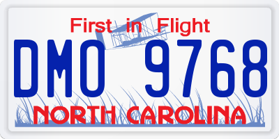 NC license plate DMO9768