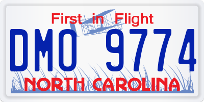 NC license plate DMO9774