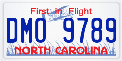 NC license plate DMO9789