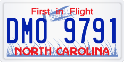 NC license plate DMO9791