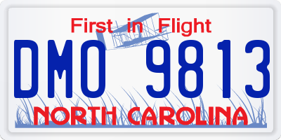 NC license plate DMO9813