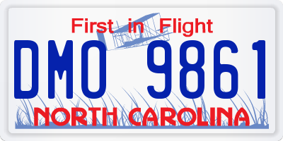 NC license plate DMO9861