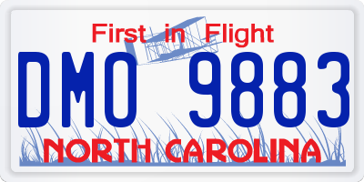 NC license plate DMO9883