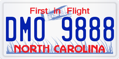 NC license plate DMO9888