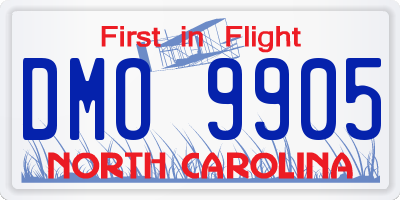 NC license plate DMO9905