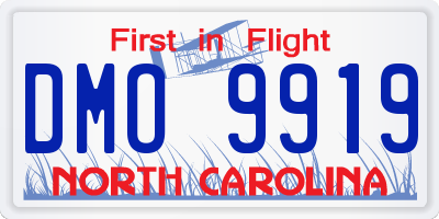 NC license plate DMO9919