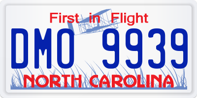 NC license plate DMO9939