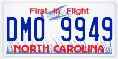 NC license plate DMO9949