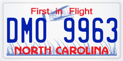 NC license plate DMO9963