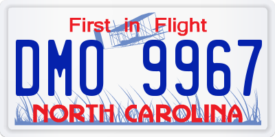 NC license plate DMO9967