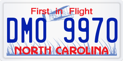 NC license plate DMO9970