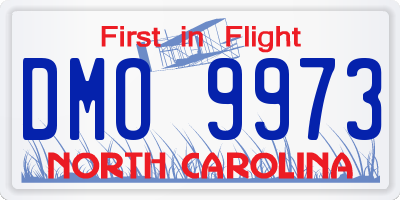 NC license plate DMO9973
