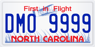 NC license plate DMO9999