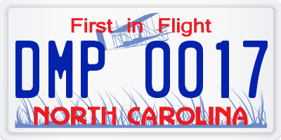 NC license plate DMP0017