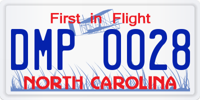 NC license plate DMP0028