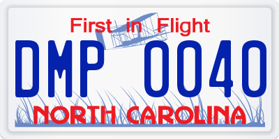 NC license plate DMP0040