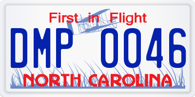 NC license plate DMP0046