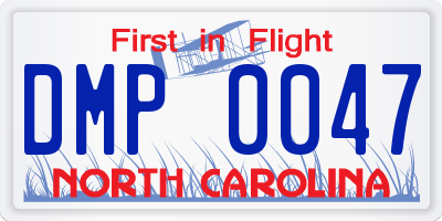 NC license plate DMP0047