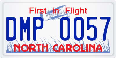NC license plate DMP0057