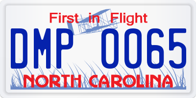 NC license plate DMP0065