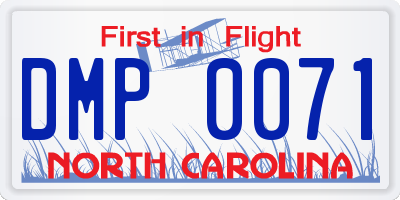 NC license plate DMP0071