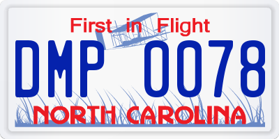 NC license plate DMP0078