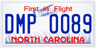 NC license plate DMP0089