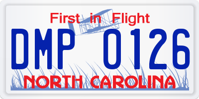 NC license plate DMP0126