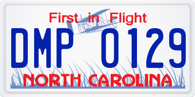 NC license plate DMP0129