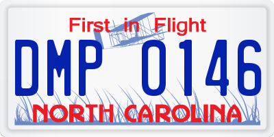 NC license plate DMP0146