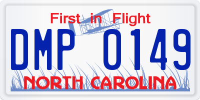 NC license plate DMP0149