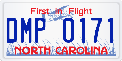 NC license plate DMP0171