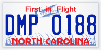 NC license plate DMP0188